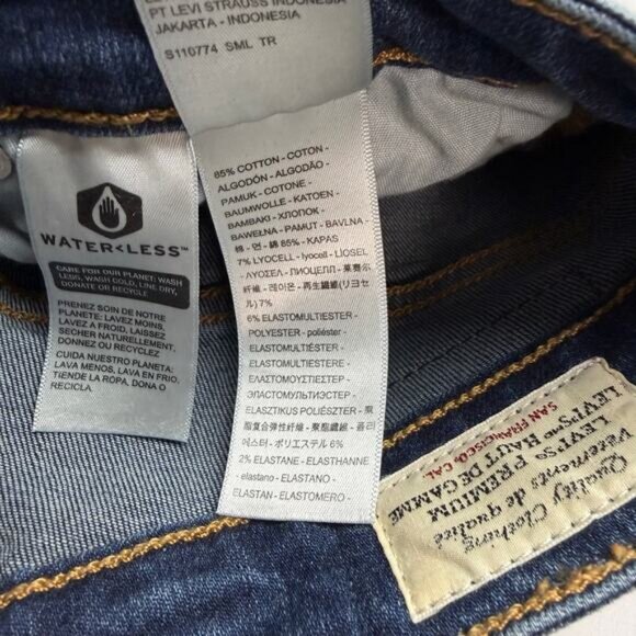 LEVI'S Premium 721 High-Rise Skinny Jeans Sz 28 Blue Wave Dark - Picture 7 of 9